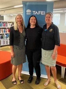 Vanessa Iles, Manager, Reading Writing Hotline, student Georgie Potter and Ros Bauer Head Teacher of CPALES, TAFE NSW